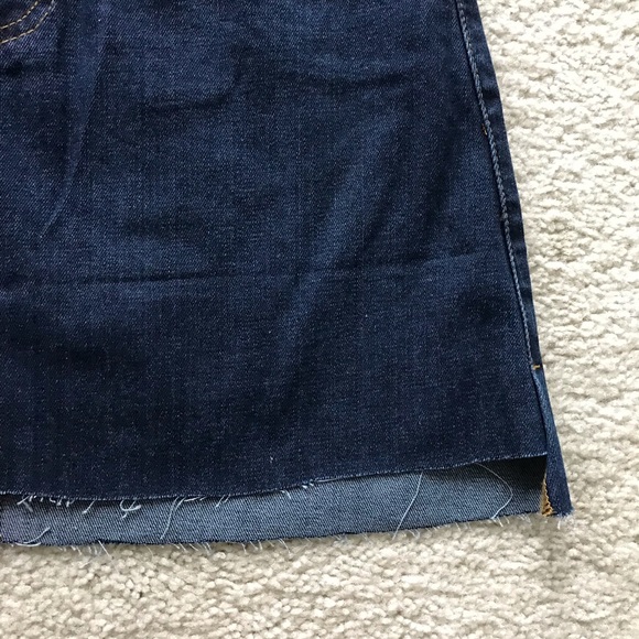 Raw Edge Denim Skirt - Picture 3 of 11